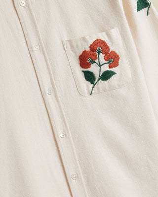 Portuguese Flannel Embroidery Flannel Shirt Ecru 3