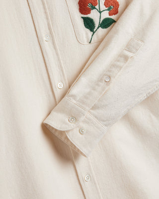 Portuguese Flannel Embroidery Flannel Shirt Ecru 4