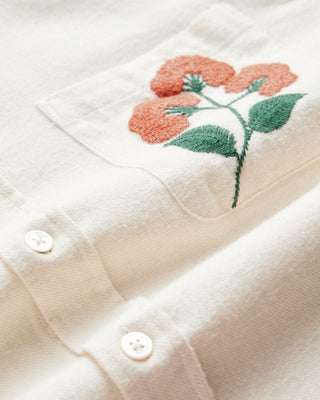 Portuguese Flannel Embroidery Flannel Shirt Ecru 5