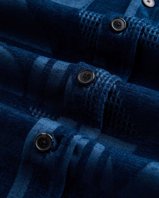 Portuguese Flannel 100% Cotton Geometric Chenille Overshirt Blue 5