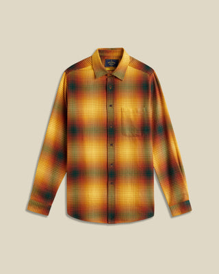 Portuguese Flannel Harvest Check Flannel Shirt Yellow 1