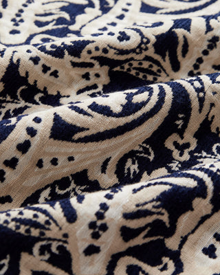 Portuguese Flannel Jacquard Chenille Shirt Jacket Navy  White 5