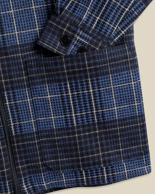 Portuguese Flannel 3D Jacquard Jolla Full Zip Overshirt Blue 3