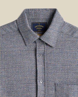 Portuguese Flannel Magson Static Lines Lofty Flannel Shirt Navy 2
