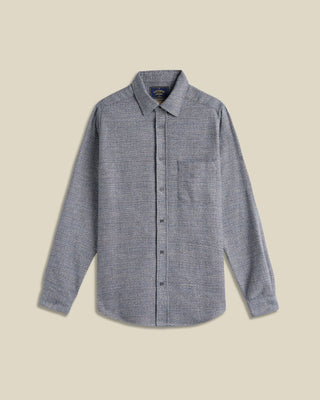 Portuguese Flannel Magson Static Lines Lofty Flannel Shirt Navy 1
