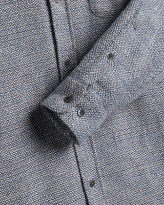 Portuguese Flannel Magson Static Lines Lofty Flannel Shirt Navy 4