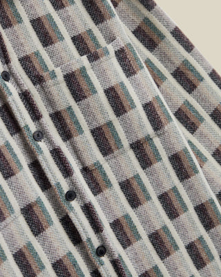 Portuguese Flannel Merino Wool Jacquard Chunky Overshirt Multi 4