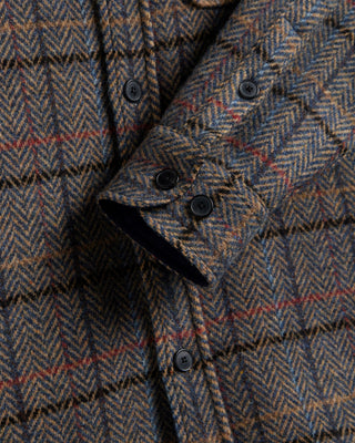 Portuguese Flannel 100% Wool Type Herringbone Plaid Lined Overshirt Grey 4