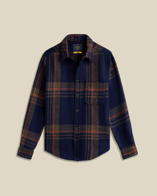 Portuguese Flannel Oversized Plaid Upper Overshirt Navy 1