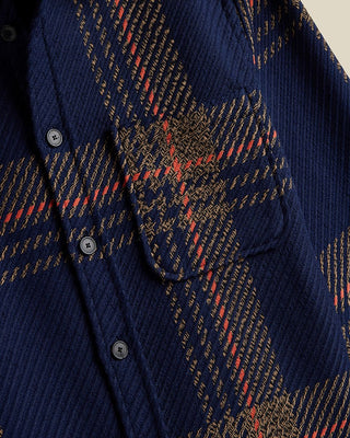 Portuguese Flannel Oversized Plaid Upper Overshirt Navy 3