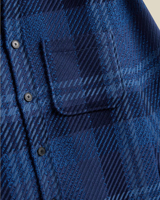 Portuguese Flannel Oversized Plaid Upper Overshirt Blue 4