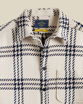 Portuguese Flannel Oversized Plaid Upper Overshirt Ecru 2