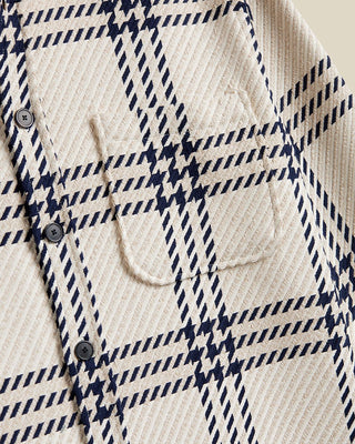 Portuguese Flannel Oversized Plaid Upper Overshirt Ecru 3