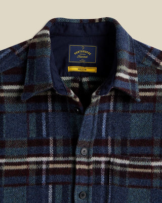 Portuguese Flannel Wool Virgo Ii Chunky Overshirt Blue 3