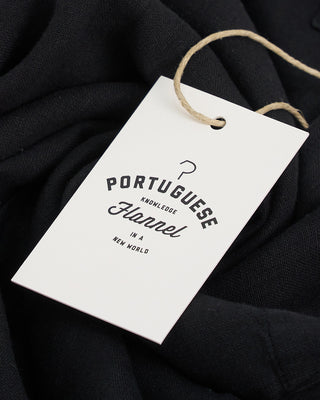 Portuguese Flannel 100% Linen Black Short Sleeve Shirt Black 1 3