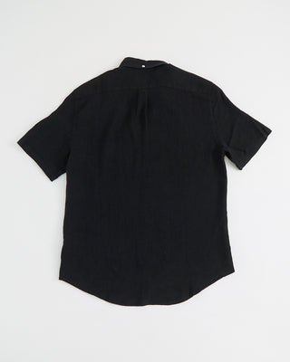 Portuguese Flannel 100% Linen Black Short Sleeve Shirt Black 1 4