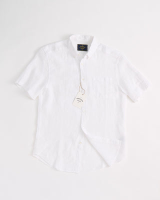 Portuguese Flannel 100% Linen White Short Sleeve Shirt White 1