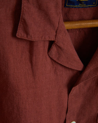Portuguese Flannel 100% Linen Bordeaux Camp Collar Shirt Bordeaux SS24 1