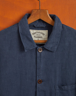 Portuguese Flannel Labura Washed Linen Jacket Navy SS24 2