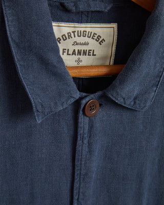 Portuguese Flannel Labura Washed Linen Jacket Navy SS24 3