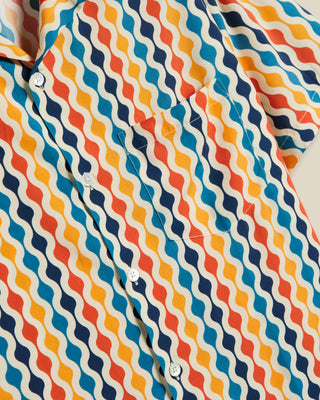 Portuguese Flannel Viscose Drop Retro Squiggles Camp Shirt Multi 04