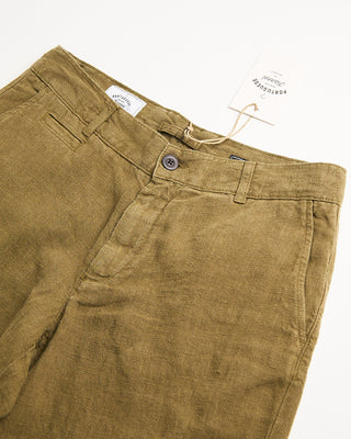 Portuguese Flannel Relaxed Linen Trousers Olive 162