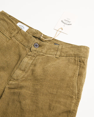 Portuguese Flannel Relaxed Linen Trousers Olive 165