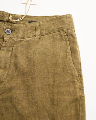 Portuguese Flannel Relaxed Linen Trousers Olive 1 163