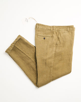 Portuguese Flannel Relaxed Linen Trousers Olive 5 161