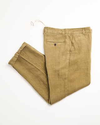Portuguese Flannel Relaxed Linen Trousers Olive 5 168