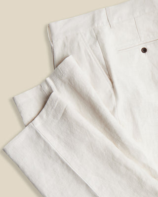 Portuguese Flannel Relaxed Linen Trousers Ecru 4