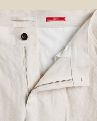 Portuguese Flannel Relaxed Linen Trousers Ecru 1