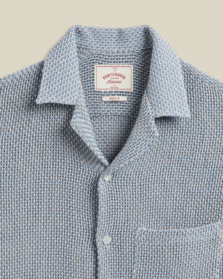 Portuguese Flannel Agora Open Weave Camp Collar Shirt Light Blue 2