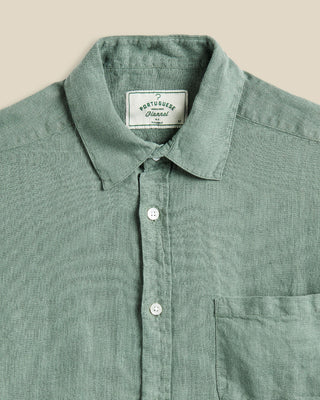 Portuguese Flannel Long Sleeve Linen Shirt Moss 2