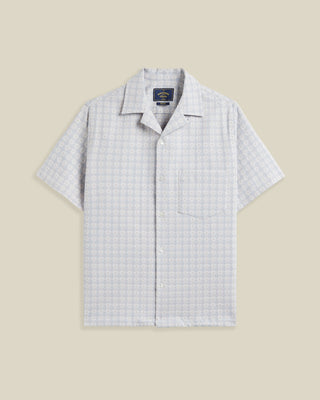 Portuguese Flannel Polen Jacquard Camp Collar Shirt Light Blue 1