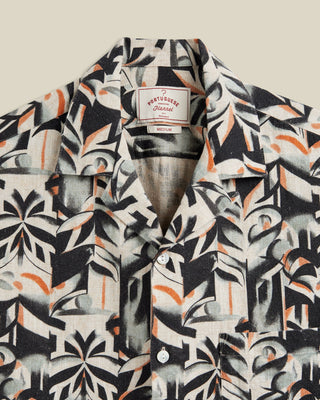 Portuguese Flannel Viva Natural Linen  Cotton Camp Collar Shirt Black 2