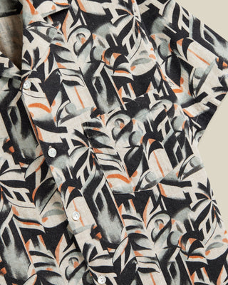 Portuguese Flannel Viva Natural Linen  Cotton Camp Collar Shirt Black 3