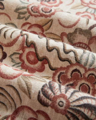 Portuguese Flannel Flowers Painting Natural Linen  Cotton Camp Collar Shirt Rust 4