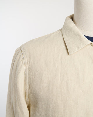 Portuguese Flannel Linen Labura Shirt Jacket Ecru 1162