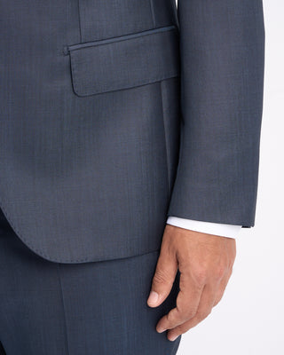 'Owen' Steel Blue Wool & Mohair Suit Jacket