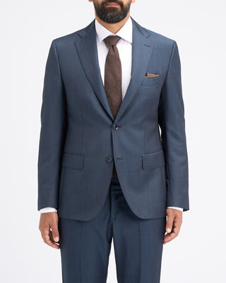 Calvaresi Owen Steel Blue Wool  Mohair Suit Jacket Steel Blue 14 11189