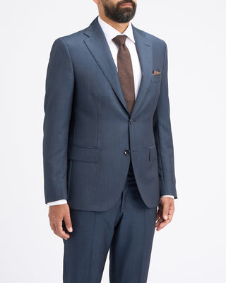 Calvaresi Owen Steel Blue Wool  Mohair Suit Jacket Steel Blue 16 11190