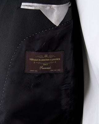Calvaresi Taylor Black Peak Lapel Tuxedo Jacket Black  6