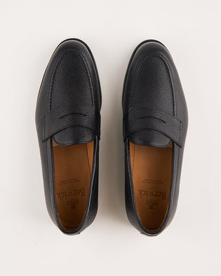 Berwick Country Calf Leather Sole Loafers Black 9 1981