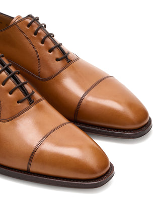 Berwick Tan Brown Cap Toe Oxford Dress Shoe Brown 6 11414