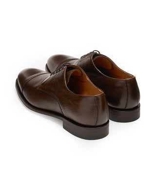 Berwick Chocolate Pebble Leather Cap Toe Dress Shoes Chocolate 10 11409