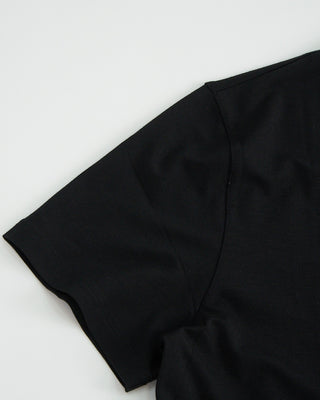 Derek Rose Micro Modal Basel Solid Black Crew Neck T Shirt Black 1 2