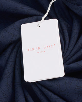 Derek Rose Micro Modal London Pattern Crew Neck T Shirt Navy  4