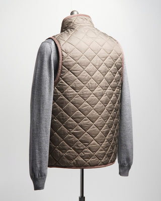 Lavenham Mickfield Diamond Quilted Collared Gilet Taupe 