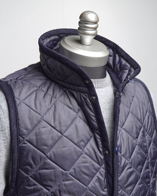 Lavenham Mickfield Diamond Quilted Collared Gilet Navy  2